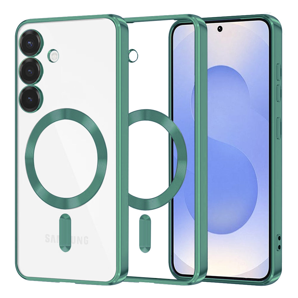 MagSafe Case for Samsung Galaxy S25 S931, Techsuit, Luxury Crystal, Light Green