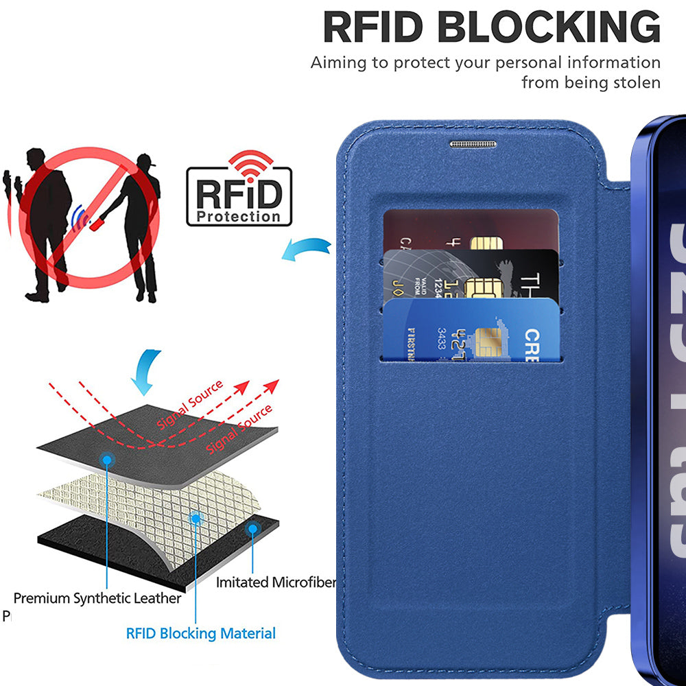 MagSafe Case for Samsung Galaxy S25 S931, Techsuit, SmartMag Book, Blue