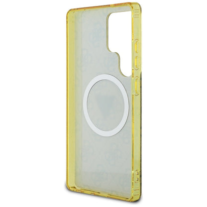 MagSafe Case for Samsung Galaxy S25 Ultra S938, Guess, IML Glitter 4G Circle Triangle, Brown