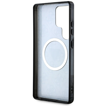 MagSafe Case for Samsung Galaxy S25 Ultra S938, Guess, IML Glitter 4G Circle Triangle, Black