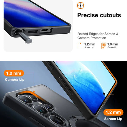 MagSafe Case for Samsung Galaxy S25 Ultra S938, Torras, Ostand Spin, Black