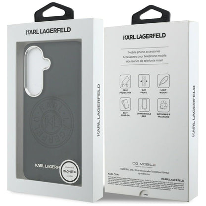 MagSafe Case for Samsung Galaxy S26 Plus S947, Karl Lagerfeld, Karl Round Point Logo, Black