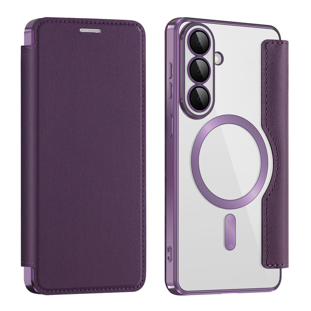 MagSafe Case for Samsung Galaxy S26 Plus, Techsuit, SmartMag Book, Purple