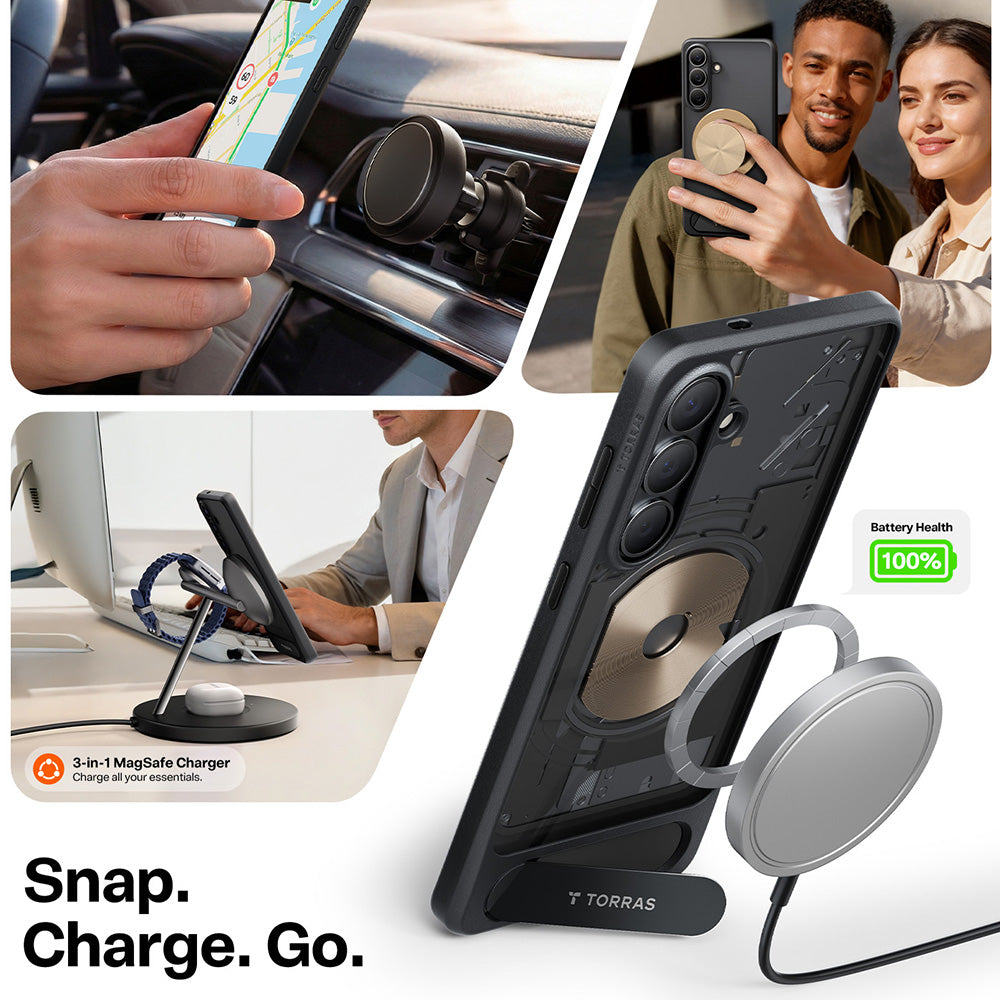 MagSafe Case for Samsung Galaxy S26 Plus, Torras, Pstand, Black