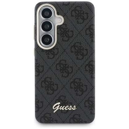 MagSafe Case for Samsung Galaxy S26 S942, Guess, 4G Script Logo, Black