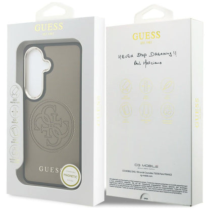 MagSafe Case for Samsung Galaxy S26 S942, Guess, Perforated Logo, Brown