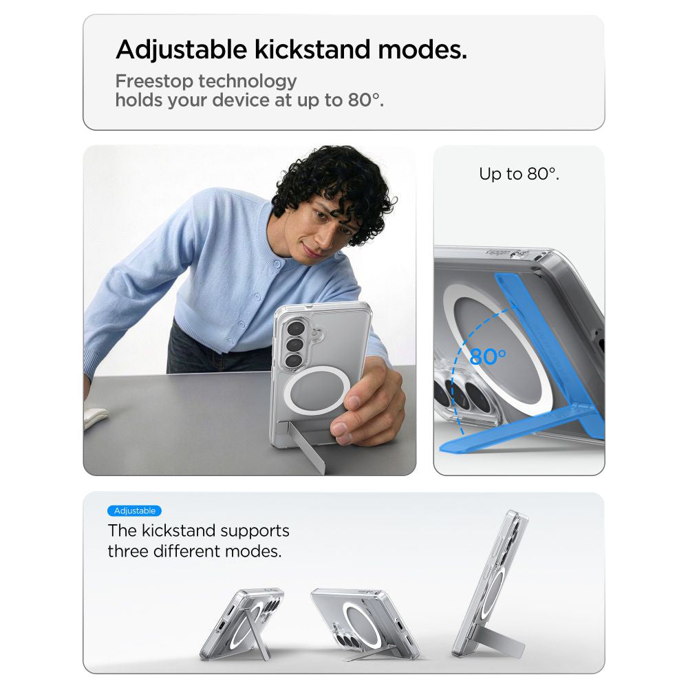 MagSafe Case for Samsung Galaxy S26 S942, Spigen, Ultra Hybrid S, White Transparent ACS11061