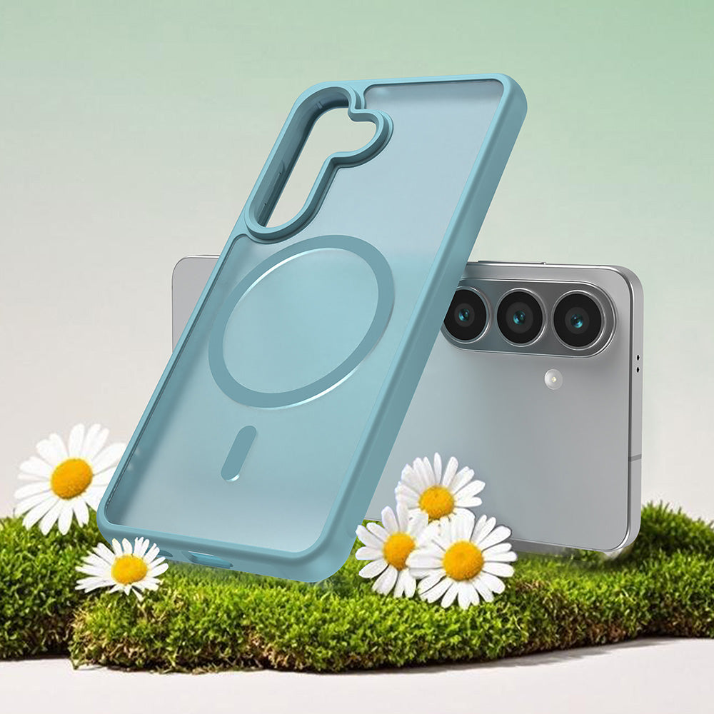 MagSafe Case for Samsung Galaxy S26, Techsuit, HaloFrost II, Light Green