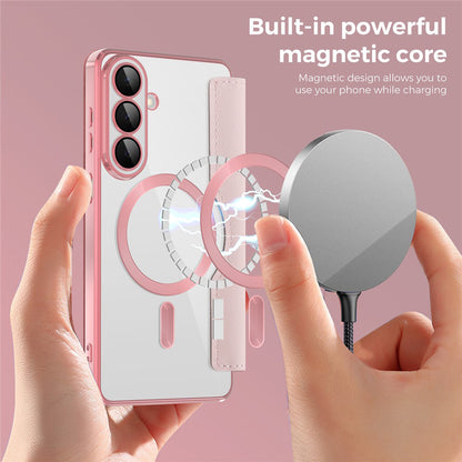 MagSafe Case for Samsung Galaxy S26, Techsuit, SmartMag Book, Pink