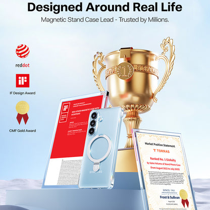 MagSafe Case for Samsung Galaxy S26, Torras, Ostand Slim, Transparent