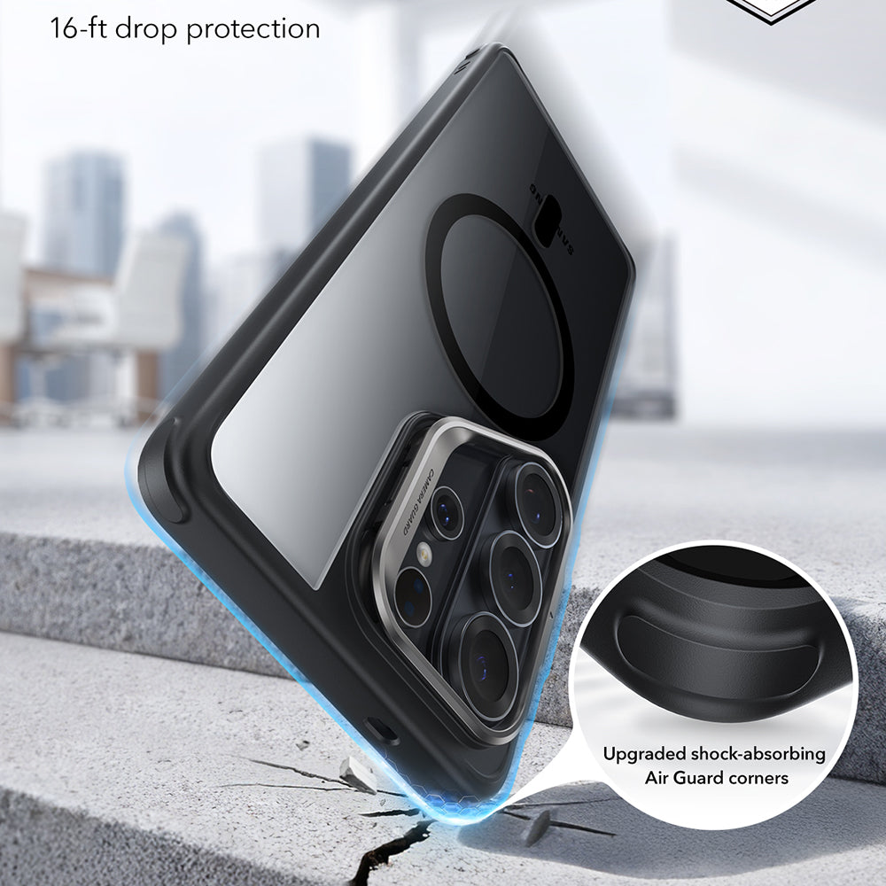 MagSafe Case for Samsung Galaxy S26 Ultra, ESR, Classic Hybrid Kickstand, Transparent Black