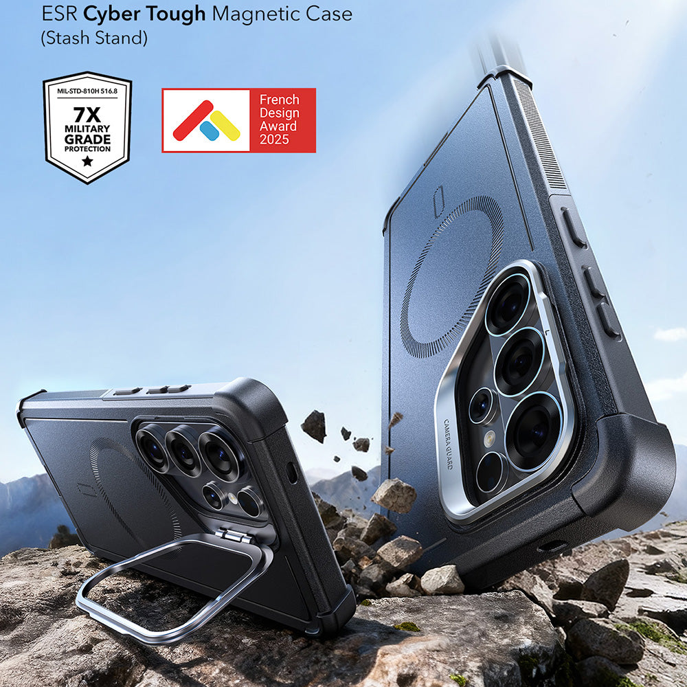 MagSafe Case for Samsung Galaxy S26 Ultra, ESR, Cyber Armor Kickstand, Black