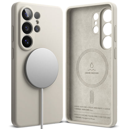 MagSafe Case for Samsung Galaxy S26 Ultra S948, Ringke, Silicone, Cream