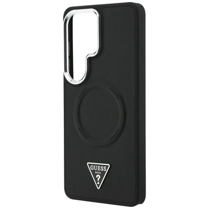 MagSafe Case for Samsung Galaxy S26 Ultra S948, Guess, Embossed Ring Triangle Logo, Black