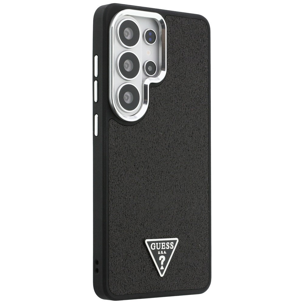 MagSafe Case for Samsung Galaxy S26 Ultra S948, Guess, Fixed Glitter Triangle Logo, Black