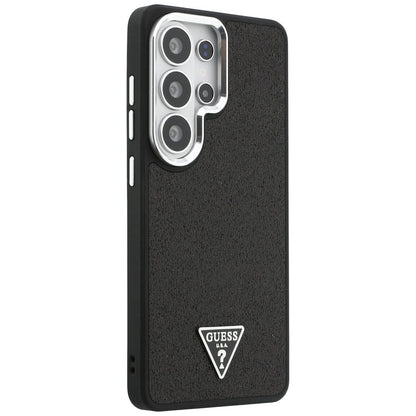 MagSafe Case for Samsung Galaxy S26 Ultra S948, Guess, Fixed Glitter Triangle Logo, Black