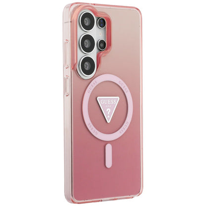 MagSafe Case for Samsung Galaxy S26 Ultra S948, Guess, IML Gradient Triangle Logo, Pink