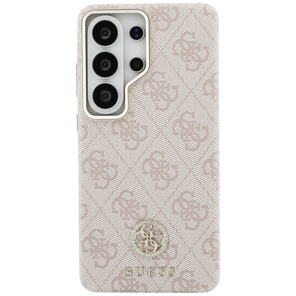 MagSafe Case for Samsung Galaxy S26 Ultra S948, Guess, Rhinestone Round Logo, Pink