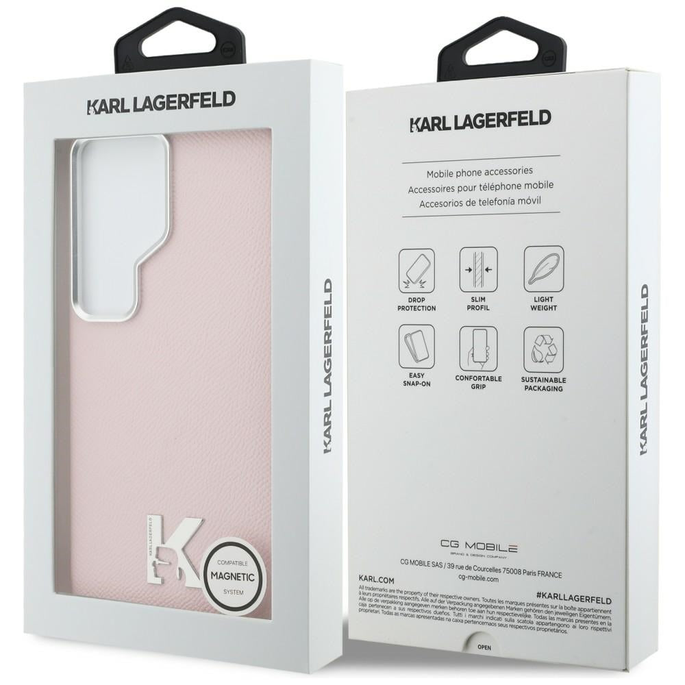 MagSafe Case for Samsung Galaxy S26 Ultra S948, Karl Lagerfeld, Karl Head Logo, Pink