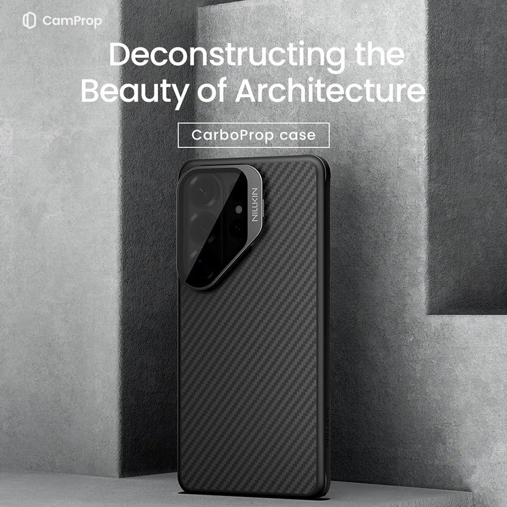 MagSafe Case for Samsung Galaxy S26 Ultra S948, Nillkin, CarboProp with Transparent Black Lens Cover, Black