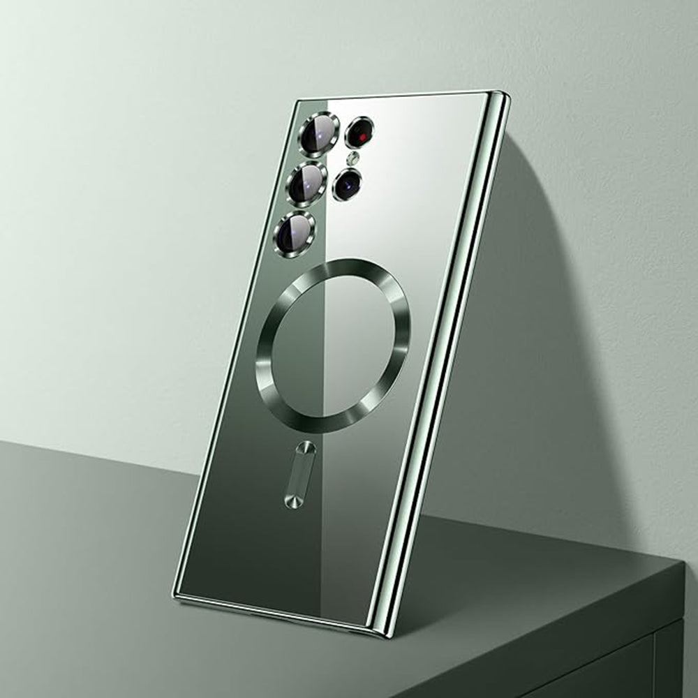 MagSafe Case for Samsung Galaxy S26 Ultra, Techsuit, Luxury Crystal, Light Green