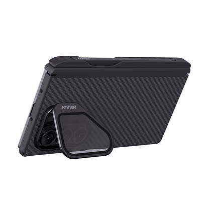 MagSafe Case for Samsung Galaxy Z Fold7 F966, Nillkin, CarboProp with Transparent Black Lens Cover and S-Pen Holder, Black