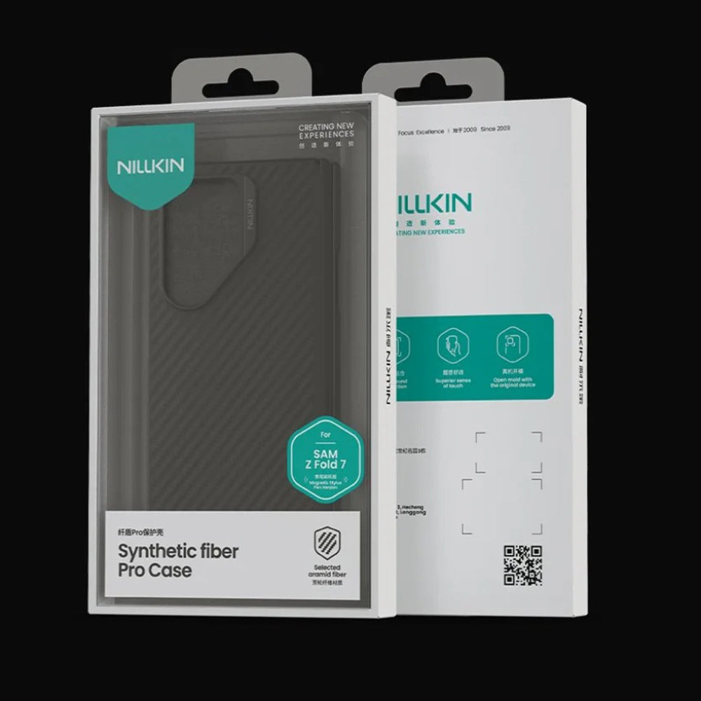 MagSafe Case for Samsung Galaxy Z Fold7 F966, Nillkin, Synthetic Fiber Pro with S-Pen Holder, Black