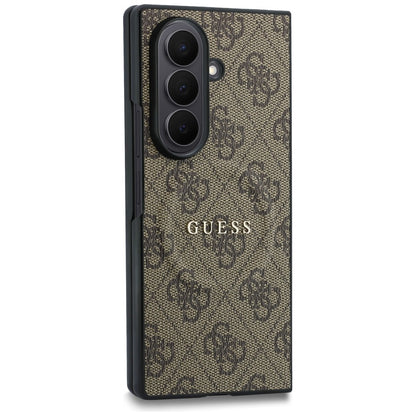 MagSafe Case for Samsung Galaxy Z Fold8 Ultra F976, Guess, 4G Leather Classic, Brown