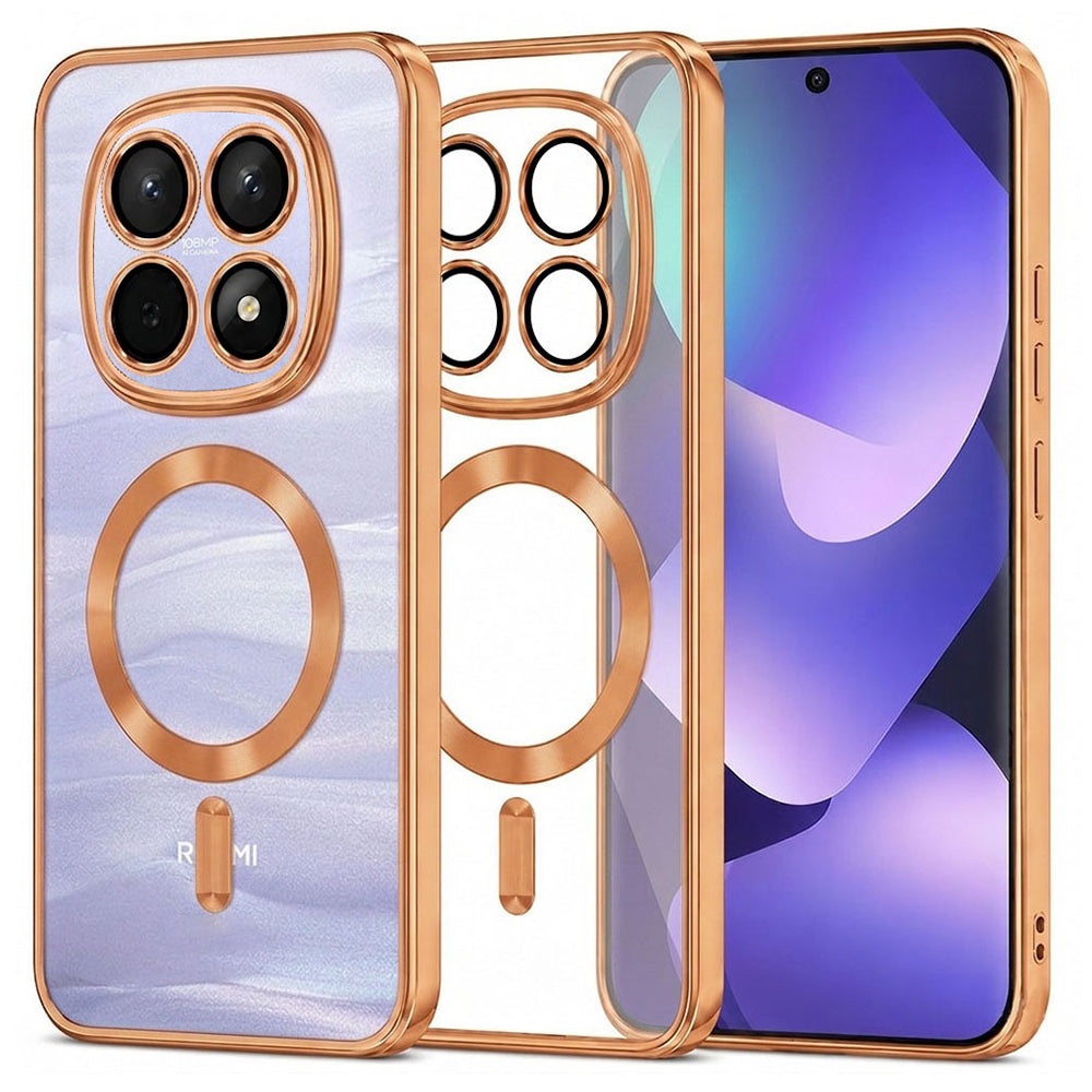 MagSafe Case for Xiaomi Poco M8 / Redmi Note 15 5G / Note 15 4G, Techsuit, Luxury Crystal, Orange