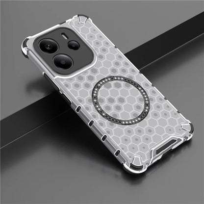 MagSafe Case for Xiaomi Redmi Note 14 4G (Regional), Techsuit, HoneyComb Shield, White
