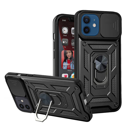 Case for Apple iPhone 12 / 12 Pro, Techsuit, CamShield, Black