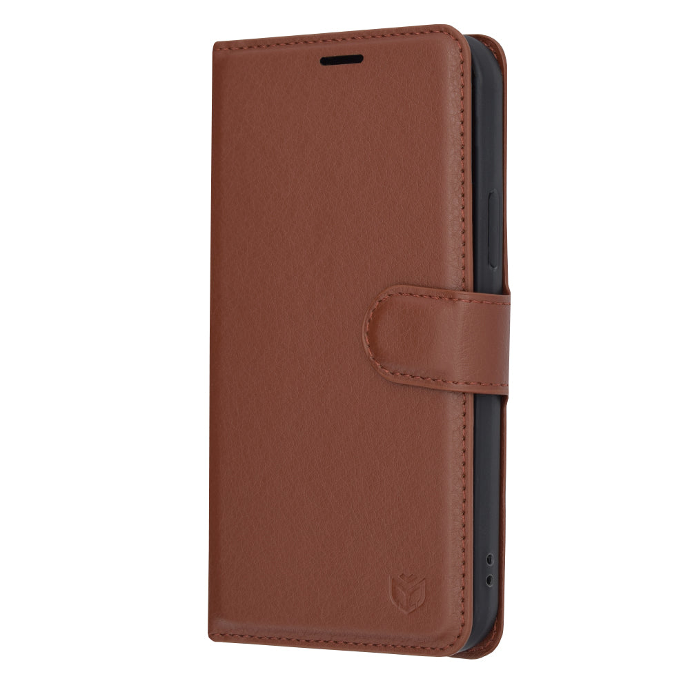 Case for Apple iPhone 12 Pro, Techsuit, Leather Folio, Brown