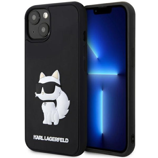 Case for Apple iPhone 14 Plus, Karl Lagerfeld, 3D Rubber Choupette, Black