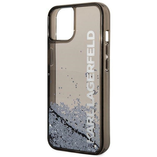 Case for Apple iPhone 14 Plus, Karl Lagerfeld, Liquid Glitter KL Logo, Black