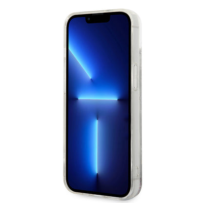 Case for Apple iPhone 14 Plus, Karl Lagerfeld, Liquid Glitter Monogram, Silver