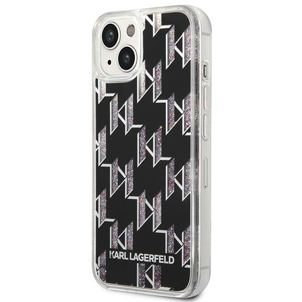 Case for Apple iPhone 14 Plus, Karl Lagerfeld, Liquid Glitter Monogram, Black