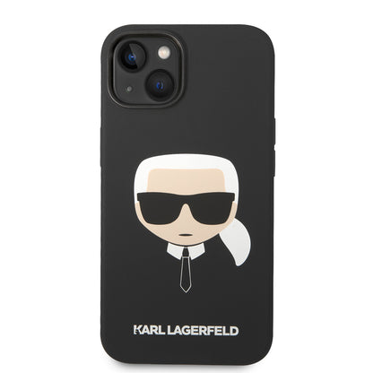 Case for Apple iPhone 14 Plus, Karl Lagerfeld, Silicone Karl's Head, Black