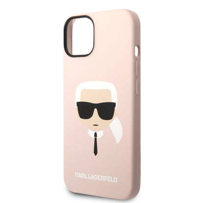 Case for Apple iPhone 14 Plus, Karl Lagerfeld, Silicone Karl's Head, Pink