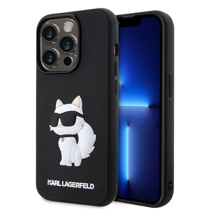 Case for Apple iPhone 14 Pro, Karl Lagerfeld, 3D Rubber Choupette, Black