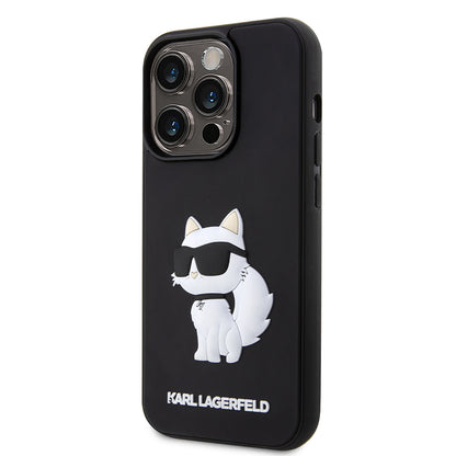 Case for Apple iPhone 14 Pro, Karl Lagerfeld, 3D Rubber Choupette, Black
