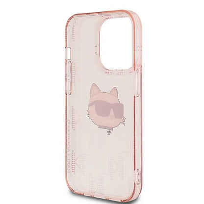Case for Apple iPhone 14 Pro, Karl Lagerfeld, IML Luxury Monogram Choupette's Head, Pink