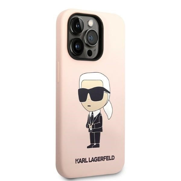 Case for Apple iPhone 14 Pro, Karl Lagerfeld, Ikonik NFT Silicone, Pink