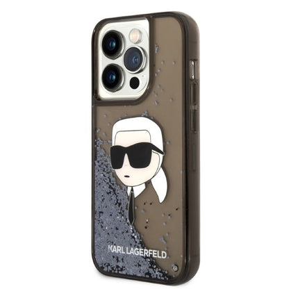 Case for Apple iPhone 14 Pro Max, Karl Lagerfeld, Glitter Karl's Head, Black