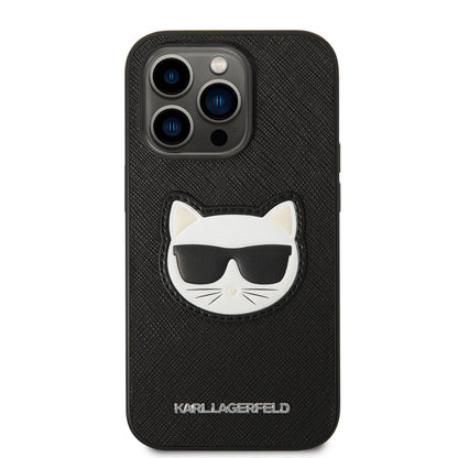 Case for Apple iPhone 14 Pro Max, Karl Lagerfeld, Saffiano Choupette's Head, Black