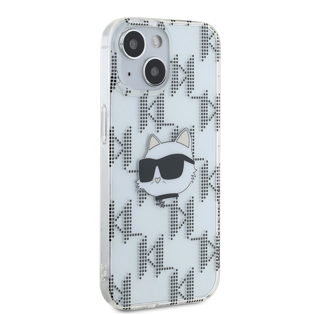 Case for Apple iPhone 15, Karl Lagerfeld, IML Electroplated Choupette Head, Transparent