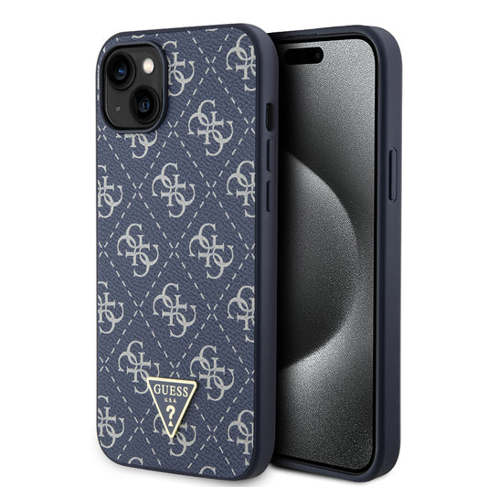 Case for Apple iPhone 15 Plus, Guess, 4G Triangle Logo, Blue