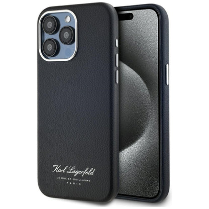 Case for Apple iPhone 15 Pro, Karl Lagerfeld, Grained Hotel RSG, Black