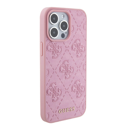 Case for Apple iPhone 15 Pro Max, Guess, 4G Stamped, Pink