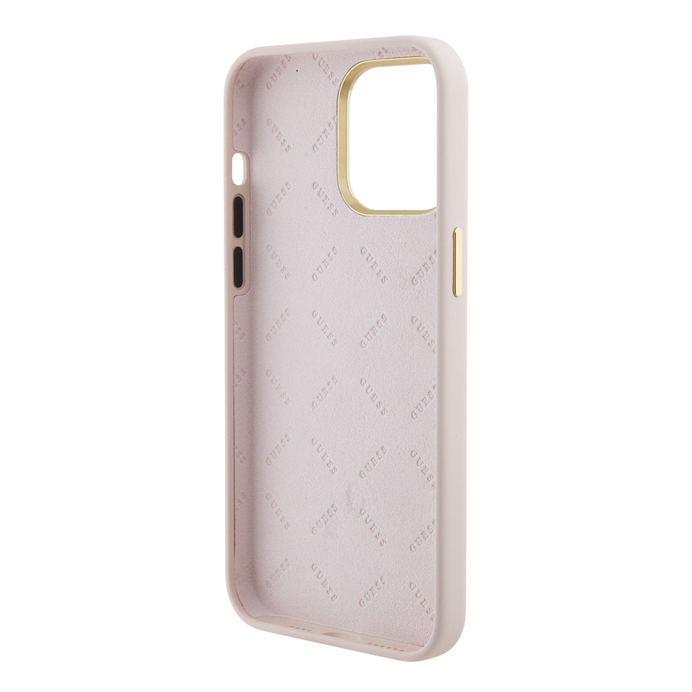 Case for Apple iPhone 15 Pro Max, Guess, 4G Strass Metal Logo, Pink