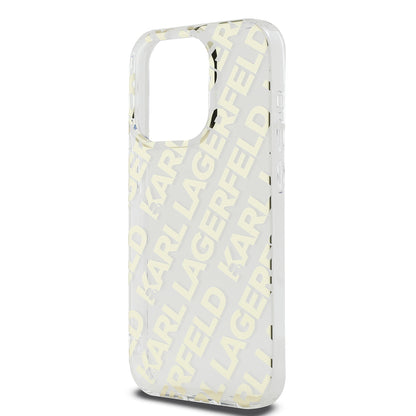 Case for Apple iPhone 15 Pro Max, Karl Lagerfeld, IML Luxury Gold Fullover Logo, Gold
